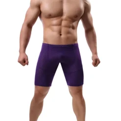 Men's Running Shorts Base Layer Mesh Bottoms Athletic Athleisure Ice Silk Breathable Quick Dry Moisture Wicking Fitness Gym Workout Running Sportswear Activewear Solid Colored Purple Army Green Sky