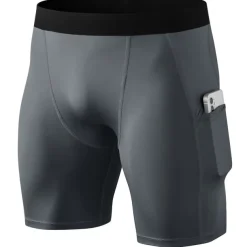 Men's Running Shorts Compression Shorts with Phone Pocket Base Layer Outdoor Athletic Spandex Tummy Control Butt Lift Breathable Yoga Fitness Gym Workout Sportswear Activewear Solid Colored Black