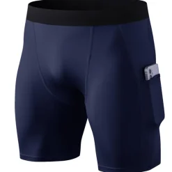 Men's Running Shorts Compression Shorts with Phone Pocket Base Layer Outdoor Athletic Spandex Tummy Control Butt Lift Breathable Yoga Fitness Gym Workout Sportswear Activewear Solid Colored Black
