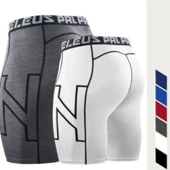 Men's Running Shorts Compression Shorts with Phone Pocket Base Layer Athletic Spandex Tummy Control Breathable Moisture Wicking Yoga Fitness Gym Workout Sportswear Activewear Black White Red