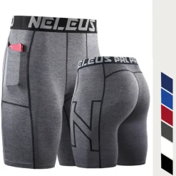 Men's Running Shorts Compression Shorts with Phone Pocket Base Layer Athletic Spandex Tummy Control Breathable Moisture Wicking Yoga Fitness Gym Workout Sportswear Activewear Black White Red