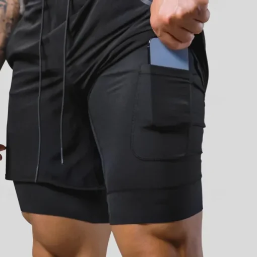 Men's Running Shorts Gym Shorts Sweat Shorts Pocket Drawstring 2 in 1 Elastic Waistband Shorts Outdoor Sports & Outdoor Athletic Quick Dry Lightweight Soft Marathon Running Workout Tailored Fit