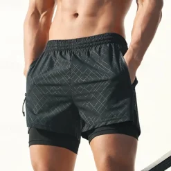 Men's Running Shorts Gym Shorts Sweat Shorts Pocket 2 in 1 Elastic Waistband Shorts Outdoor Sports & Outdoor Athletic Quick Dry Lightweight Soft Marathon Running Workout Tailored Fit Sportswear