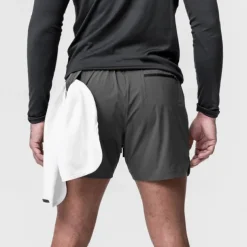 Men's Running Shorts Gym Shorts Sweat Shorts Pocket Drawstring Elastic Waistband With Compression Liner Shorts Outdoor Sports & Outdoor Athletic Quick Dry Lightweight Soft Marathon Running Workout