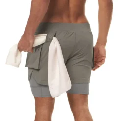 Men's Running Shorts Gym Shorts Drawstring 2 in 1 Shorts Athletic Athleisure Spandex Breathable Soft Quick Dry Yoga Fitness Gym Workout Sportswear Activewear Solid Colored Black Army Green Khaki