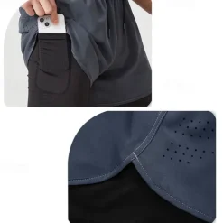 Men's Running Shorts Gym Shorts Sweat Shorts Pocket 2 in 1 Elastic Waistband Shorts Outdoor Sports & Outdoor Athletic Quick Dry Lightweight Soft Marathon Running Workout Tailored Fit Sportswear