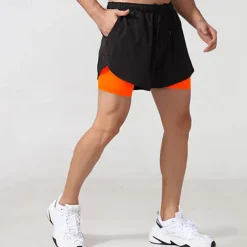 Men's Running Shorts Gym Shorts Sweat Shorts Pocket 2 in 1 Elastic Waistband Shorts Outdoor Sports & Outdoor Athletic Quick Dry Lightweight Soft Marathon Running Workout Tailored Fit Sportswear