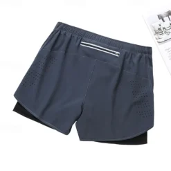 Men's Running Shorts Gym Shorts Sweat Shorts Pocket 2 in 1 Elastic Waistband Shorts Outdoor Sports & Outdoor Athletic Quick Dry Lightweight Soft Marathon Running Workout Tailored Fit Sportswear