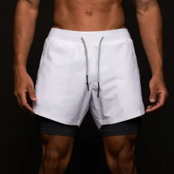 Men's Running Shorts Gym Shorts Sweat Shorts Pocket Drawstring 2 in 1 Elastic Waistband Shorts Outdoor Sports & Outdoor Athletic Quick Dry Lightweight Soft Marathon Running Workout Tailored Fit