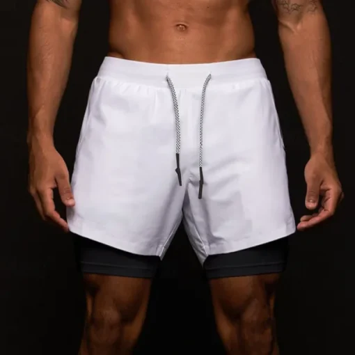 Men's Running Shorts Gym Shorts Sweat Shorts Pocket Drawstring 2 in 1 Elastic Waistband Shorts Outdoor Sports & Outdoor Athletic Quick Dry Lightweight Soft Marathon Running Workout Tailored Fit
