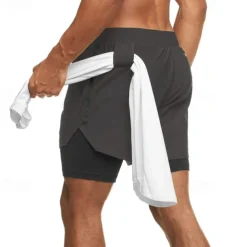 Men's Running Shorts Gym Shorts Sweat Shorts Pocket Drawstring 2 in 1 Elastic Waistband Shorts Outdoor Sports & Outdoor Athletic Quick Dry Lightweight Soft Marathon Running Workout Tailored Fit