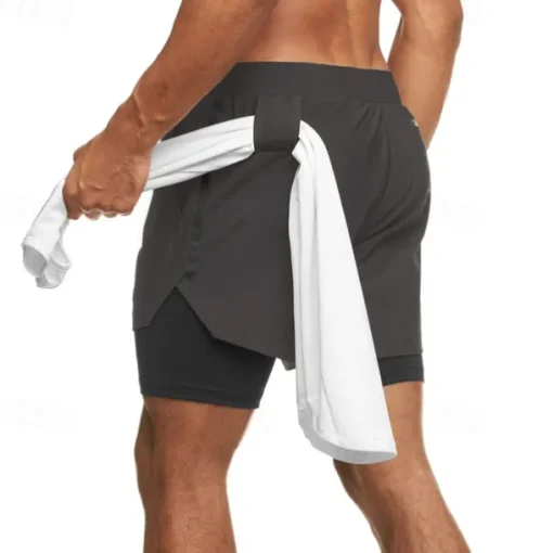 Men's Running Shorts Gym Shorts Sweat Shorts Pocket Drawstring 2 in 1 Elastic Waistband Shorts Outdoor Sports & Outdoor Athletic Quick Dry Lightweight Soft Marathon Running Workout Tailored Fit