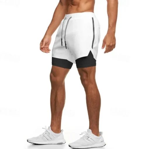 Men's Running Shorts Gym Shorts Sweat Shorts Pocket Drawstring 2 in 1 Elastic Waistband Shorts Outdoor Sports & Outdoor Athletic Quick Dry Lightweight Soft Marathon Running Workout Tailored Fit
