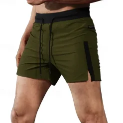 Men's Running Shorts Gym Shorts Sweat Shorts Zipper Pocket Elastic Waistband Shorts Outdoor Sports & Outdoor Athletic Quick Dry Lightweight Soft Marathon Running Workout Tailored Fit Sportswear