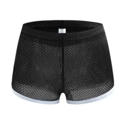 Men's Running Shorts Marathon One-third Shorts Mesh Stripe-Trim Bottoms Athletic Athleisure Breathable Quick Dry Soft Fitness Gym Workout Marathon Sportswear Activewear Stripes Green White Black