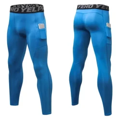 Men's Running Tights Leggings Compression Pants with Phone Pocket High Waist Base Layer Winter Tummy Control Butt Lift Quick Dry Fitness Gym Workout Running Sportswear Activewear Black White Red