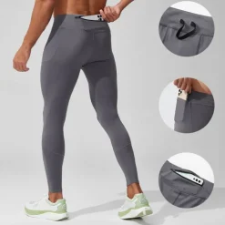 Men's Running Tights Leggings Compression Tights Leggings Elastic Waistband Base Layer Outdoor Sports & Outdoor Athletic Fall Quick Dry Soft Compression Sweat wicking Power Flex Marathon Running