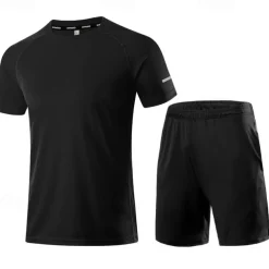 Men's Running T-Shirt 2 Pack Short Sleeve Tee Tshirt Casual Athleisure Breathable Quick Dry Soft Gym Workout Running Walking Sportswear Activewear Solid Colored Hemp gray Black White