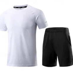 Men's Running T-Shirt 2 Pack Short Sleeve Tee Tshirt Casual Athleisure Breathable Quick Dry Soft Gym Workout Running Walking Sportswear Activewear Solid Colored Hemp gray Black White