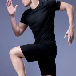 Men's Running T-Shirt 2 Pack Short Sleeve Tee Tshirt Casual Athleisure Breathable Quick Dry Soft Gym Workout Running Walking Sportswear Activewear Solid Colored Hemp gray Black White