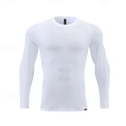 Men's Running T-Shirt Long Sleeve Tee Tshirt Casual Athleisure Breathable Quick Dry Soft Gym Workout Running Walking Sportswear Activewear Solid Colored Dark Grey Black White