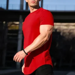 Men's Running T-Shirt Short Sleeve Tee Tshirt Casual Athleisure Breathable Quick Dry Soft Gym Workout Running Walking Sportswear Activewear Solid Colored Black White Yellow