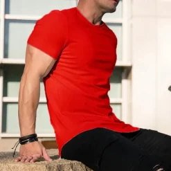 Men's Running T-Shirt Short Sleeve Tee Tshirt Casual Athleisure Breathable Quick Dry Soft Gym Workout Running Walking Sportswear Activewear Solid Colored Black White Yellow