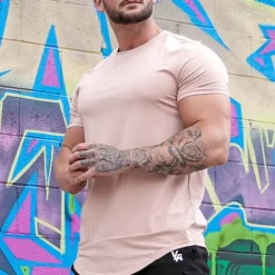 Men's Running T-Shirt Short Sleeve Tee Tshirt Casual Athleisure Breathable Quick Dry Soft Gym Workout Running Walking Sportswear Activewear Solid Colored Black White Yellow