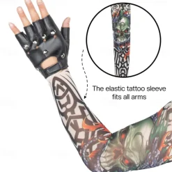 Men's 80s Mullet Wig Black Curly Wig Punk Rocker Wig Party Cosplay Hair with Accessories Halloween Wigs