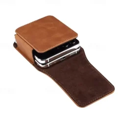 Men's Samsung Z Flip 6/5/4/3/2/1 Universal Phone Case Leather Case Belt Waist Bag Prop PU Leather Bag Phone Wallet Vintage Belt Phone Protective Case