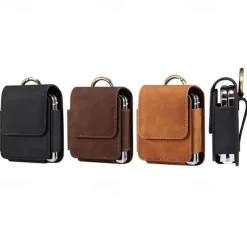 Men's Samsung Z Flip 6/5/4/3/2/1 Universal Phone Case Leather Case Belt Waist Bag Prop PU Leather Bag Phone Wallet Vintage Belt Phone Protective Case