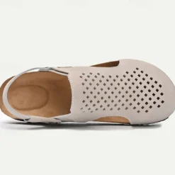 Men's Sandals Slippers & Flip-Flops Flat Sandals Microfiber Breathable Comfortable Slip Resistant Loafer Buckle Brown Beige