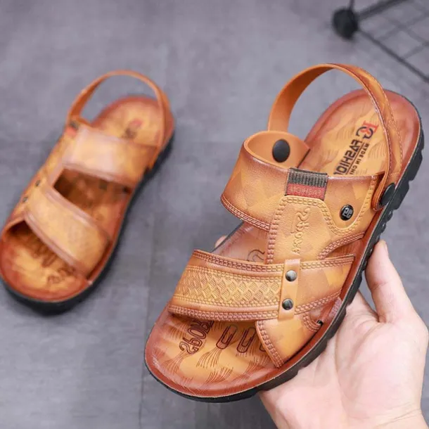Men's Sandals Slippers Comfort Sandals Walking Casual Beach Daily Beach PVC Waterproof Breathable Comfortable Loafer Yellow Brown Summer