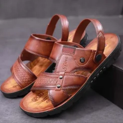 Men's Sandals Slippers Comfort Sandals Walking Casual Beach Daily Beach PVC Waterproof Breathable Comfortable Loafer Yellow Brown Summer