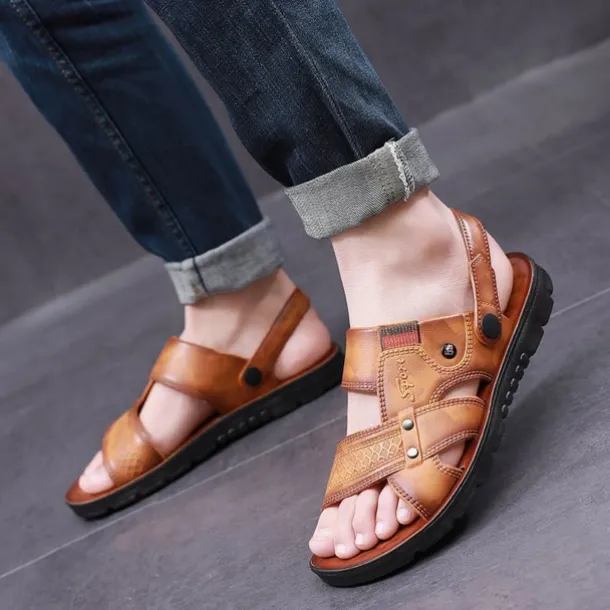 Men's Sandals Slippers Comfort Sandals Walking Casual Beach Daily Beach PVC Waterproof Breathable Comfortable Loafer Yellow Brown Summer