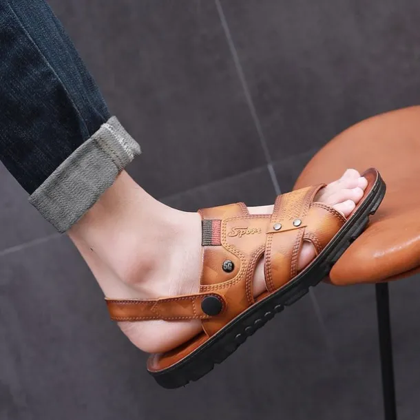 Men's Sandals Slippers Comfort Sandals Walking Casual Beach Daily Beach PVC Waterproof Breathable Comfortable Loafer Yellow Brown Summer