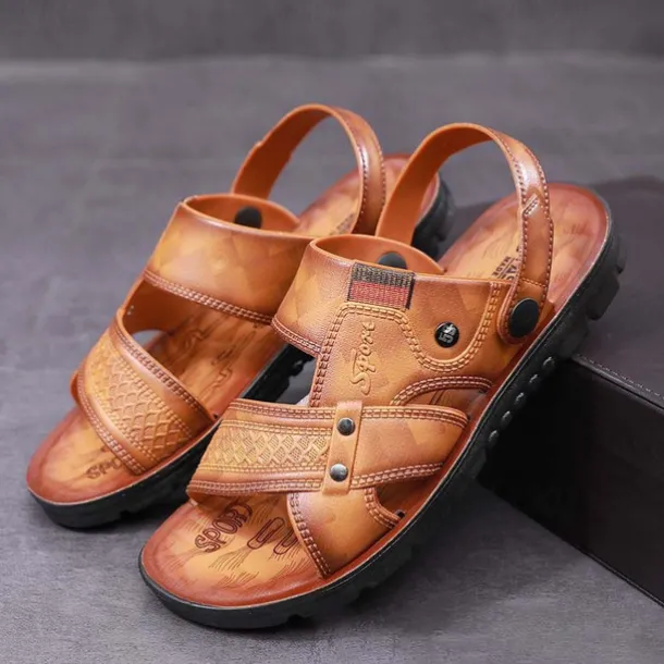 Men's Sandals Slippers Comfort Sandals Walking Casual Beach Daily Beach PVC Waterproof Breathable Comfortable Loafer Yellow Brown Summer