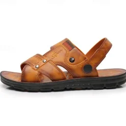 Men's Sandals Slippers Comfort Sandals Walking Casual Beach Daily Beach PVC Waterproof Breathable Comfortable Loafer Yellow Brown Summer