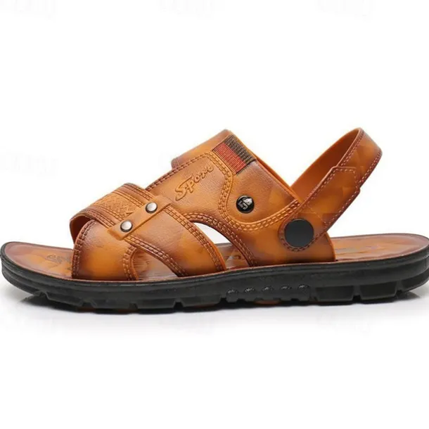 Men's Sandals Slippers Comfort Sandals Walking Casual Beach Daily Beach PVC Waterproof Breathable Comfortable Loafer Yellow Brown Summer