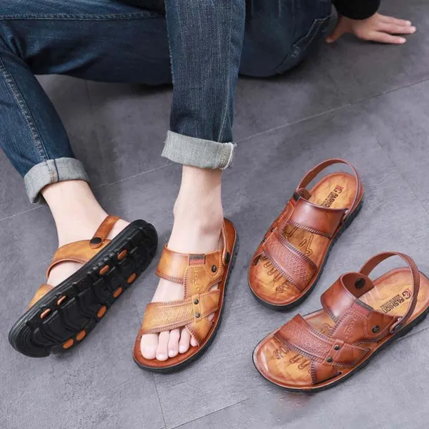 Men's Sandals Slippers Comfort Sandals Walking Casual Beach Daily Beach PVC Waterproof Breathable Comfortable Loafer Yellow Brown Summer