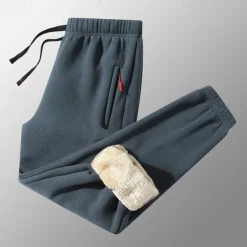 Men's Sherpa Athletic Pants Sweatpants Joggers Trousers Pocket Drawstring Elastic Waist Plain Comfort Warm Sports Outdoor Daily Fashion Casual ArmyGreen Black Micro-elastic