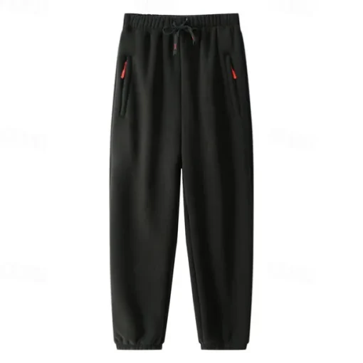 Men's Sherpa Athletic Pants Sweatpants Joggers Trousers Pocket Drawstring Elastic Waist Plain Comfort Warm Sports Outdoor Daily Fashion Casual ArmyGreen Black Micro-elastic