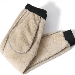 Men's Sherpa Fleece Pants Sweatpants Joggers Trousers Drawstring Elastic Waist Plain Comfort Warm Full Length Outdoor Casual Daily Sports Fashion Black Grey