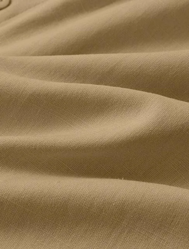 Men's Shirt Band Collar Shirt Summer Shirt Beach Wear Button Up Shirt Casual Shirt Black White Pink Army Green Long Sleeve Solid Color Collar Party Hawaiian Clothing Apparel