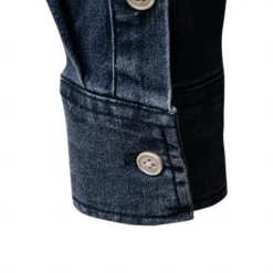 Men's Shirt Black Dark Blue Light Blue Long Sleeve Solid Color Rolled collar Outdoor Causal Buttons Clothing Apparel Daily Casual Daily Leisure