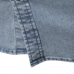 Men's Shirt Black Dark Blue Light Blue Long Sleeve Solid Color Rolled collar Outdoor Causal Buttons Clothing Apparel Daily Casual Daily Leisure