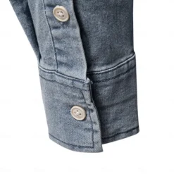 Men's Shirt Black Dark Blue Light Blue Long Sleeve Solid Color Rolled collar Outdoor Causal Buttons Clothing Apparel Daily Casual Daily Leisure