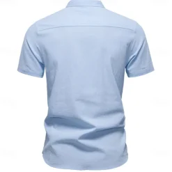 Men's Shirt Black White Navy Blue Blue Beige Long Sleeve Solid Color Standing Collar Outdoor Causal Buttons Clothing Apparel Daily Casual Daily Leisure