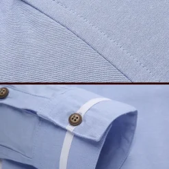 Men's Shirt Chinese Collar Shirt Mandarin Collar Shirt Dress Shirt Button Up Shirt Plain Wedding Party Pink Blue Sky Blue Dark Gray Long Sleeve Grandad Collar Spring & Fall Clothing Apparel Patchwork