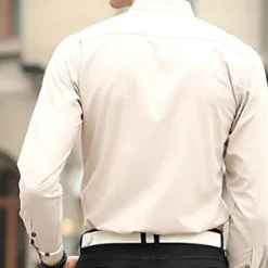 Men's Shirt Chinese Collar Shirt Mandarin Collar Shirt Dress Shirt Button Up Shirt Plain Wedding Party Pink Blue Sky Blue Dark Gray Long Sleeve Grandad Collar Spring & Fall Clothing Apparel Patchwork